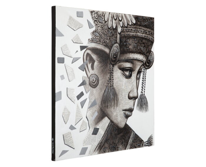 Wall Art Balinese Girl Ketut,100x100 cm, Painting on canvas