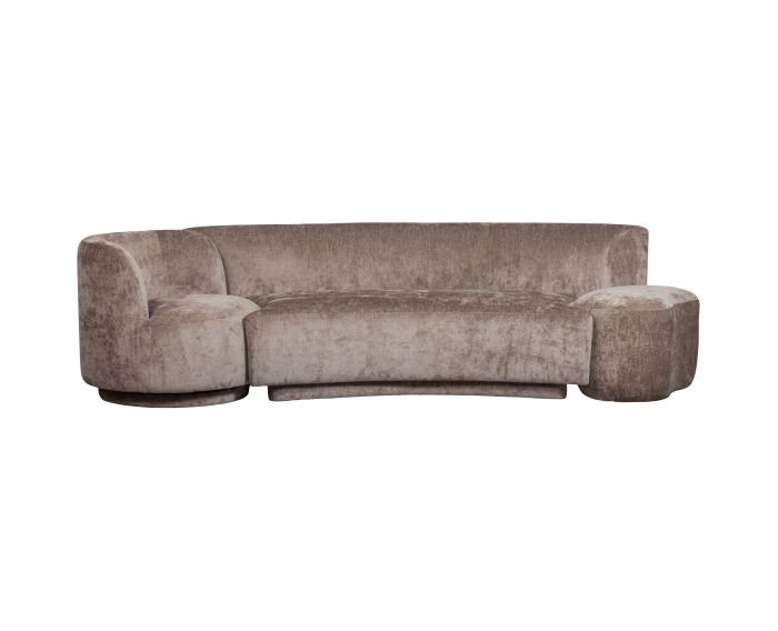 COMBI-POPULAR: BANKJE + FAUTEUIL + POEF TAUPE - BePureHome