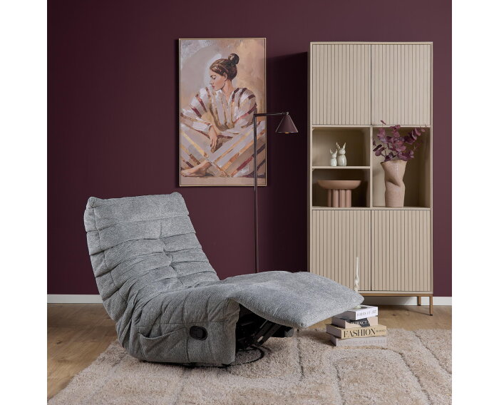 Relaxfauteuil Zen - Draaibaar & Verstelbaar - Aragon stof - Grey - 78&times;97&times;90 cm - Starfurn