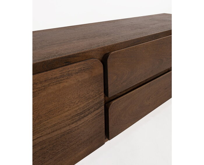 TV dressoir 150 met 2 deuren en 2 lades, Mango Dark Malt - Bloemfontein Collection