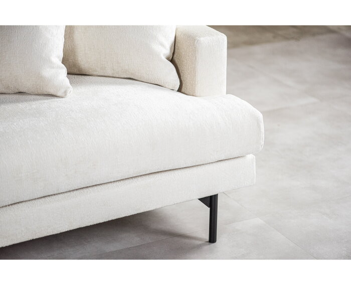Hoekbank Elvano Links By-Olaf – Stof Loris Champagne – Luxe 3-zits met hoek links – 293 x 210 cm
