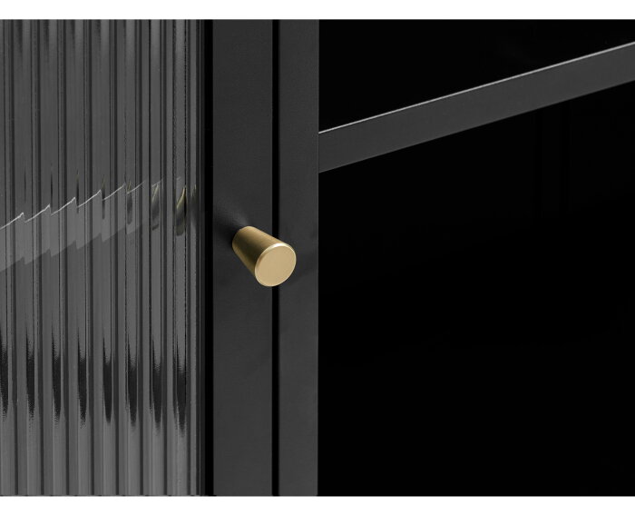 Dressoir Bronco metaal glas 132 cm - zwart