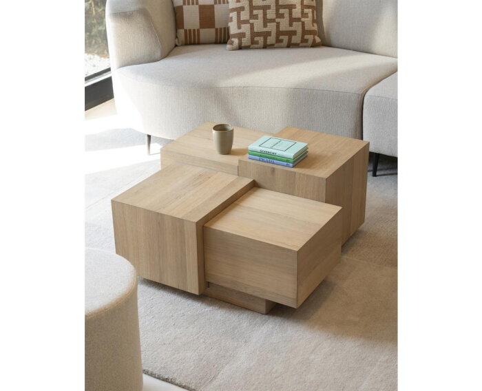 Salontafel Quinten vierkant 80x80cm - naturel | Eleonora