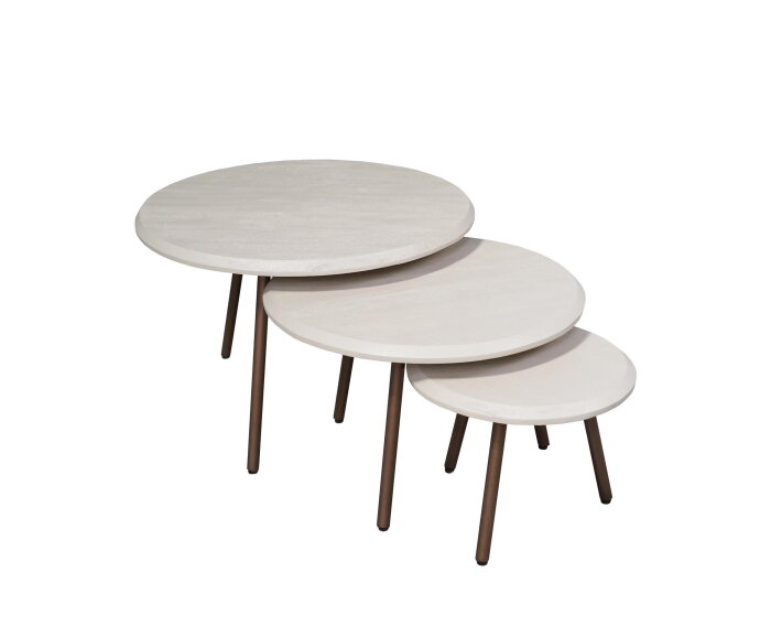 Ronde salontafelset Ohio Zand Mangohout 70 cm