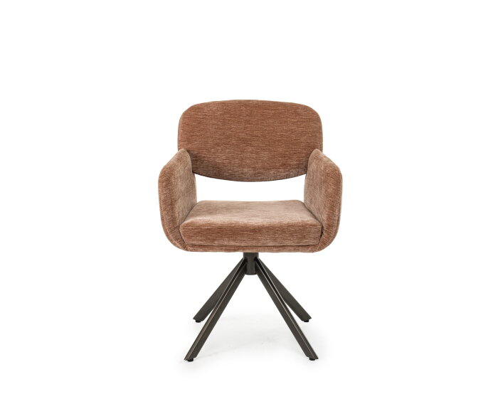 Eetkamerstoel Venice poot Venus 360 zwart - Be straight Mocha mousse 234