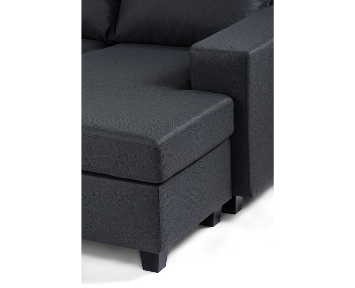 Hoekbank Malmo 3-zits hoek links - Antraciet - 280x198 cm