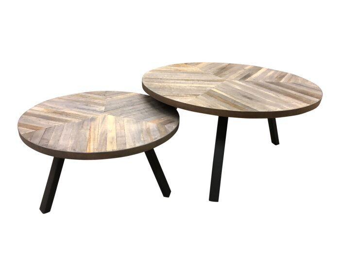 Ronde teak salontafel set | MySons Tondo | Meubelplaats.nl