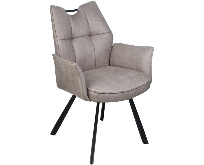 Eetkamerstoel Felien met armleuning Microleder - Beige