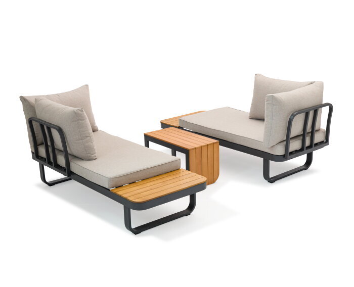 Samos alu.multifunct.loungeset taupe FSC 100%