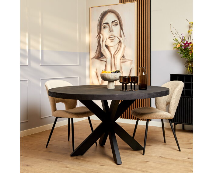 Eetkamertafel Denver Black | Rond | 110 cm