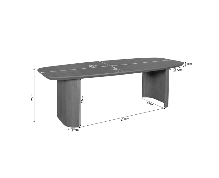 Eettafel Maré Brown | 200 cm
