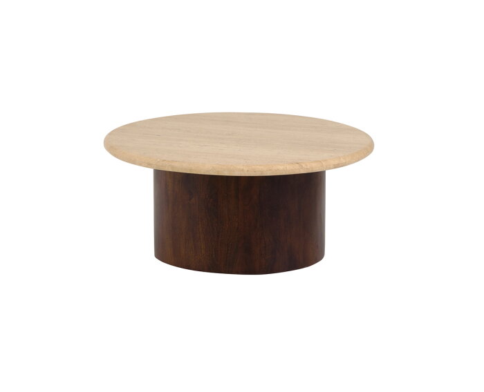 Salontafel New york rond Ø78 cm travertin - Bruin | Mysons