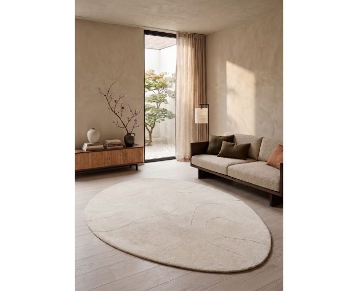 by fonQ Curves Vloerkleed - Naturel - Organisch - 160 x 230 cm