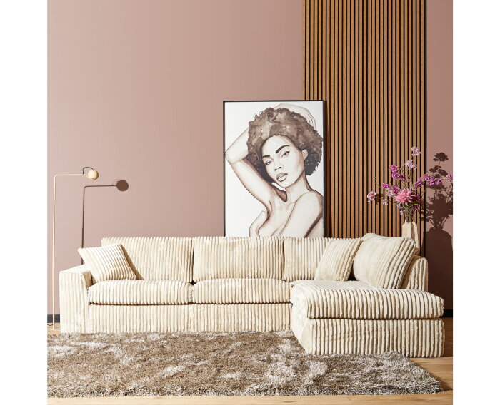 MySofa Teddy | 2,5 zits + Divan Rechts | Beige