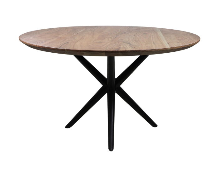 Ronde eettafel Zurich - ø130x75 - Naturel/zwart - Swiss edge - Acaciahout