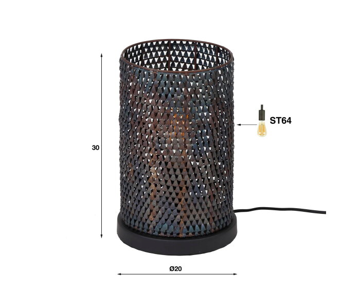 Tafellamp armor tube - Zwart bruin