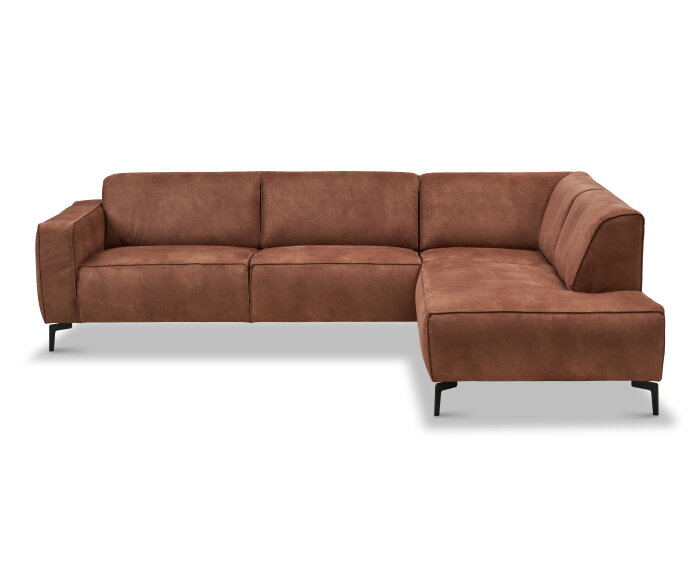 Hoekbank Varello Cognac- Tauro 13 &ndash; Ottomane rechts &ndash; 270x209 cm