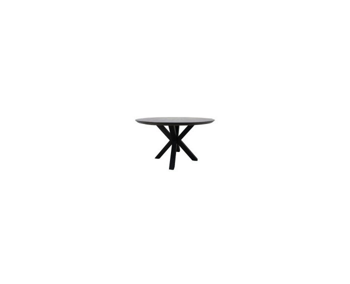 HSM Collection-Ronde Eettafel Zürich-80x80x76-Zwart-Acacia/Metaal