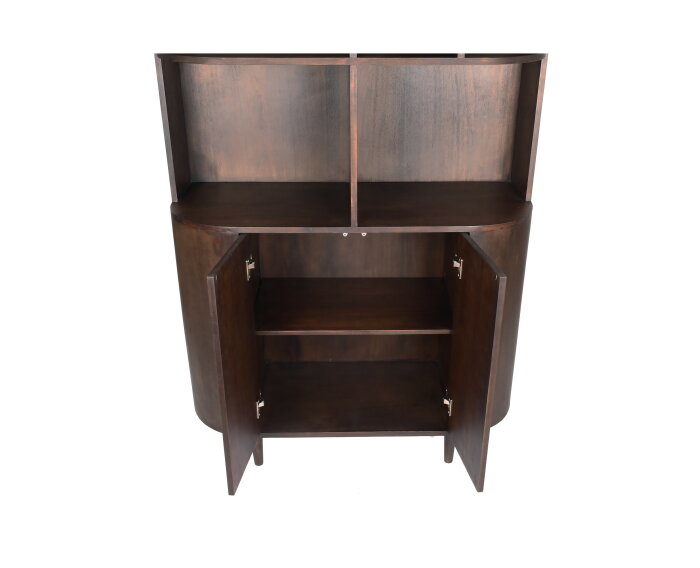 Vakkenkast Milla small mangohout 110x45x220cm - Bruin - Japandi