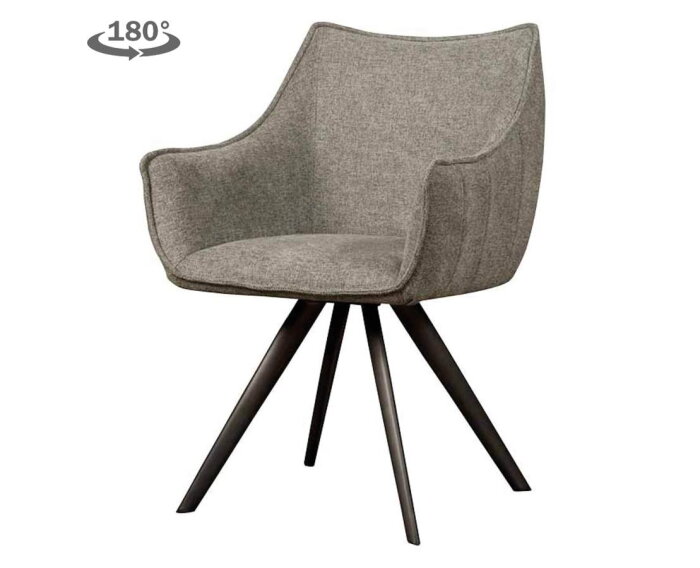 Riviera Armstoel - fabric Brego 09 middle grey (draaibaar)