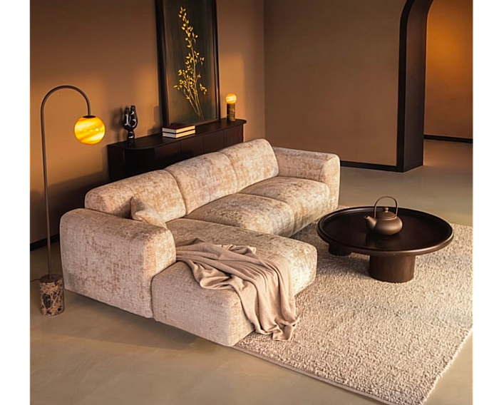 Salontafel Marlot rond mangohout 110x110x31 cm - walnoot - Japandi