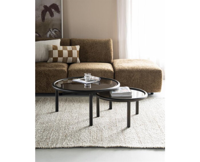 Salontafel set Circo 80x80cm - bruin | Eleonora
