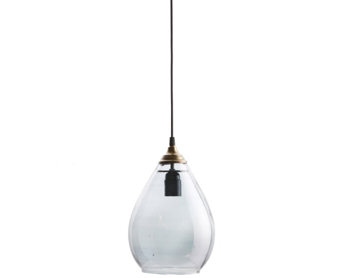 Simple Hanglamp Glas Medium Grijs - BePureHome