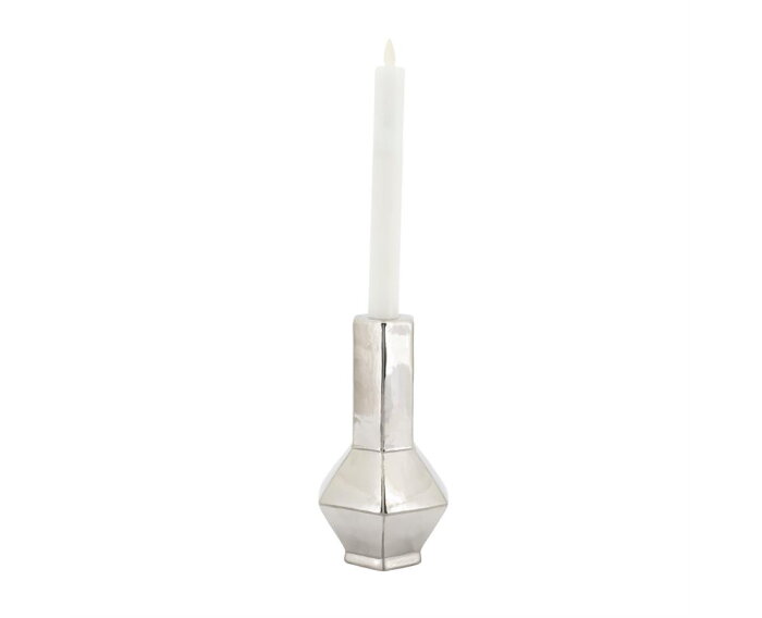 Candle holder Axis large - silver | BY-BOO