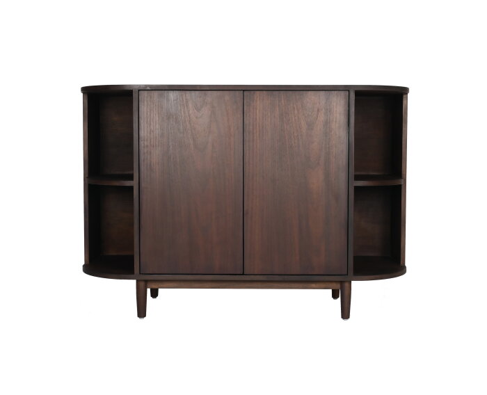 Dressoir Milla mangohout 2-deurs 120x44x82 cm - Bruin - Japandi