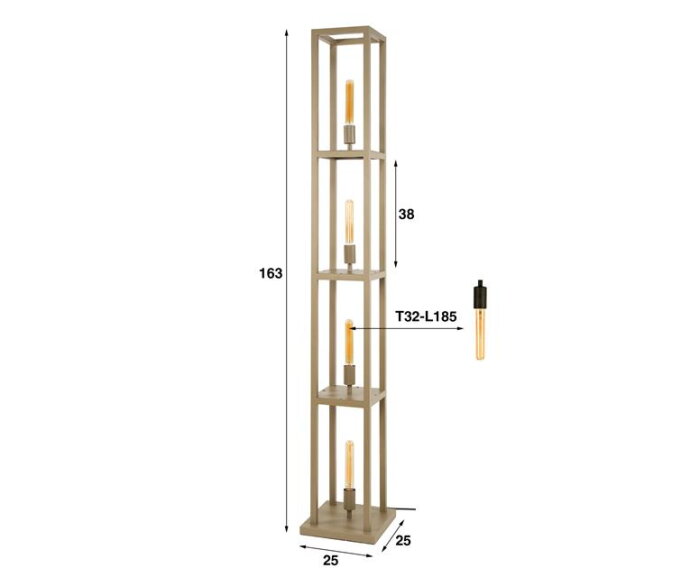 Vloerlamp 4L Quadra - Beige