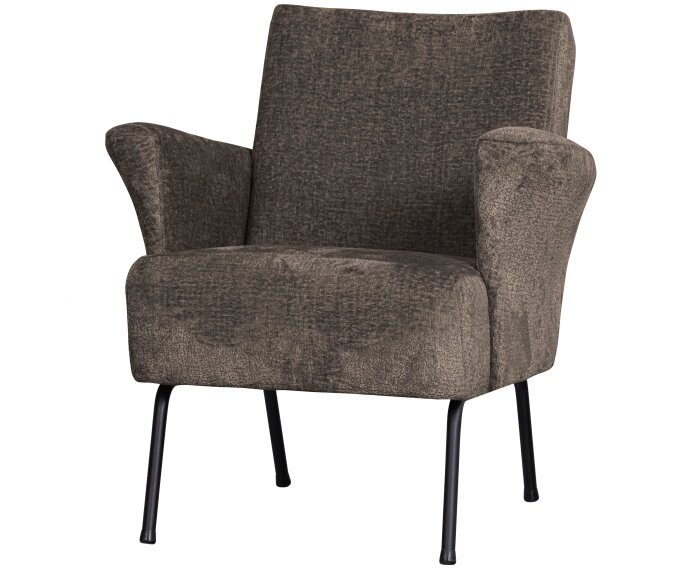 Muse Fauteuil Grof Geweven Stof Grijs/bruin - BePureHome