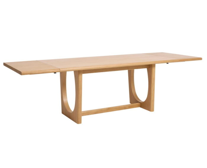 Eettafel Flow rechthoekig - eikenfineer naturel - 180x95x76 cm - verlengbaar