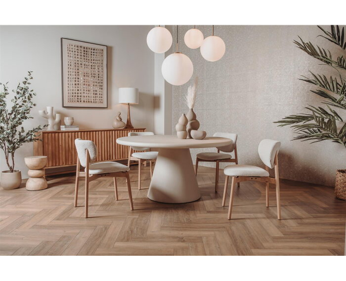 Mello Eetkamertafel rond beige 130 cm
