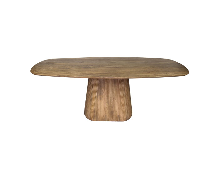 Eettafel Wave Deens ovaal Centrale poot mangohout 215x105 cm - Zandkleur