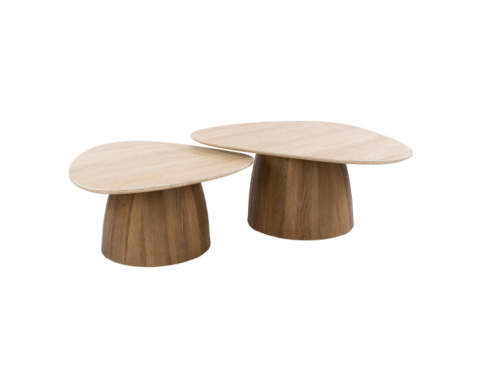 Salontafel Romano driehoekig set/2 - 3D keramiek travertin