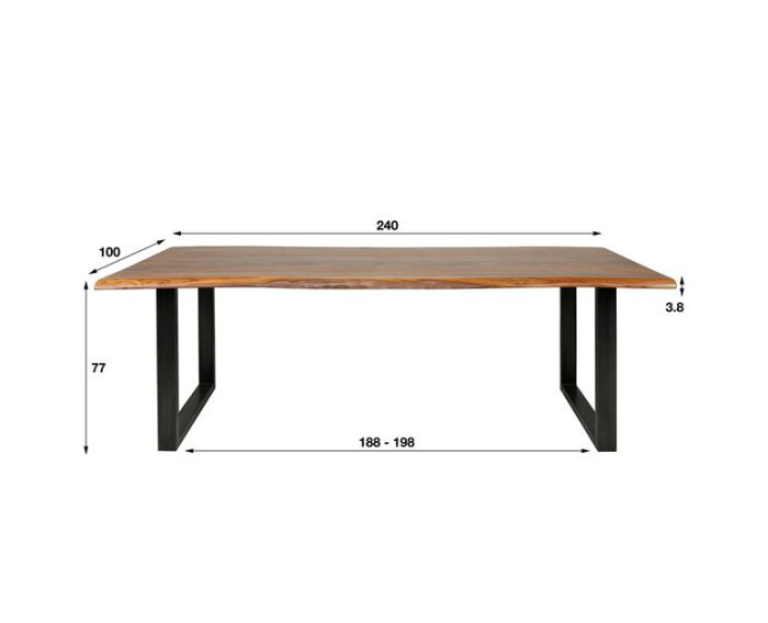 Eetkamertafel 240cm Notenhout