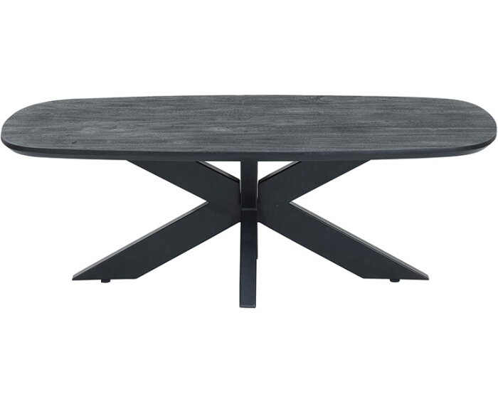 Salontafel Akagi deens ovaal acacia 120x70 cm - Zwart