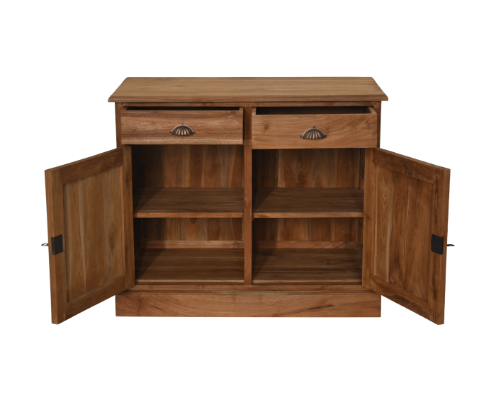 Dressoir 2 deurs - 100x45x85- Naturel - Teak