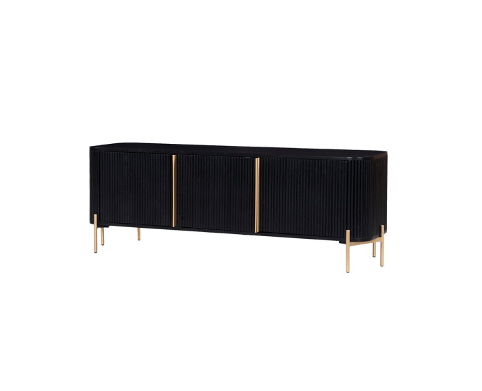 Tv-meubel Harvard 145 cm - zwart/goud | Hotel collection