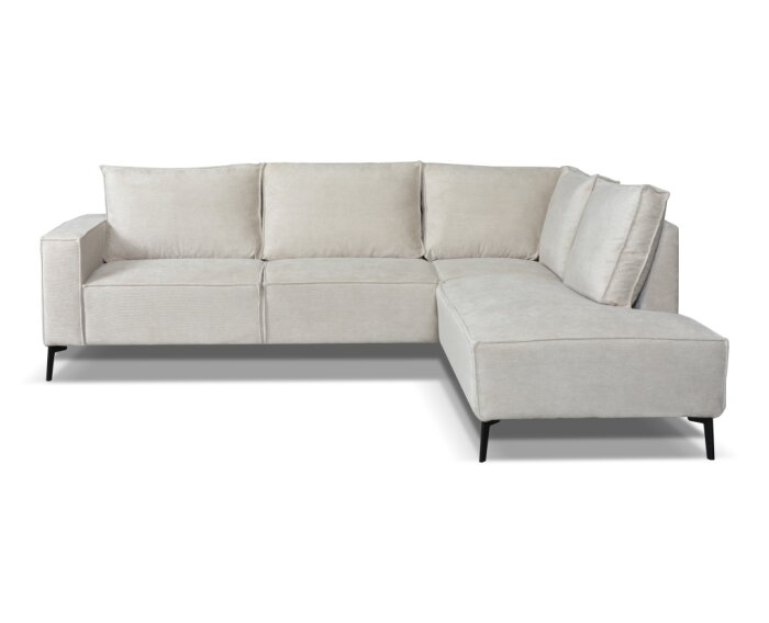 Hoekbank Valenzo Licht Beige - Memphis 4 &ndash; Ottomane Rechts &ndash; 265x210 cm