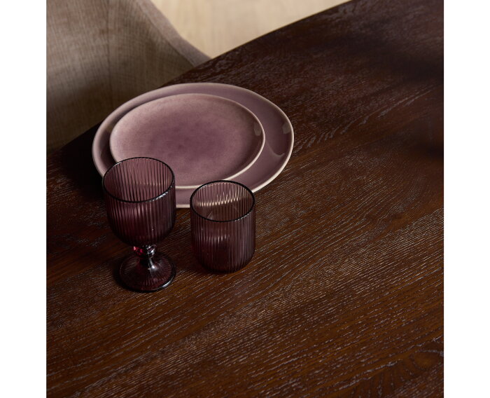 Eiken eettafel Ferris Ovaal 280x120 cm &ndash; Massief Europees eiken - metalen kruispoot - Bruin