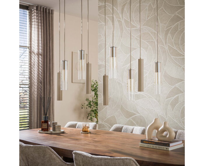 Hanglamp Lungo 5+4L - Beige