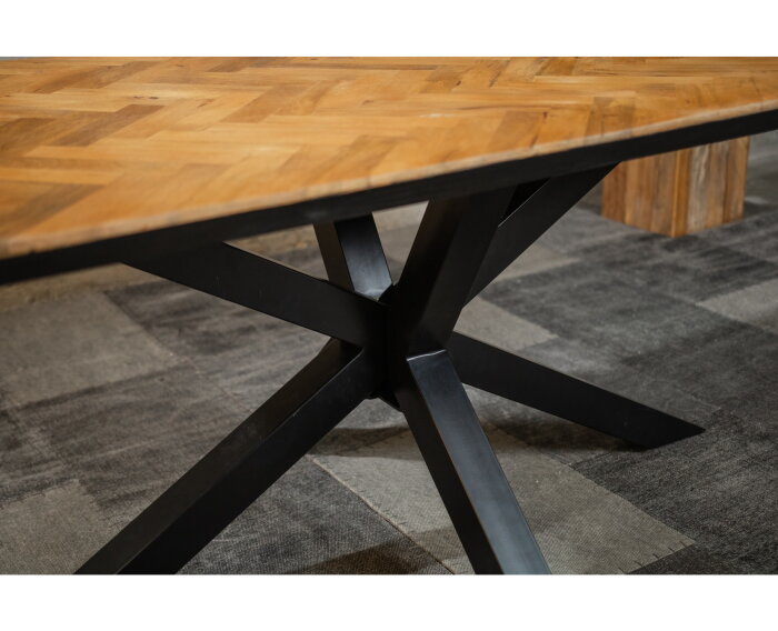 Eettafel Met Kruispoot | Mangohout | Meubelplaats.nl