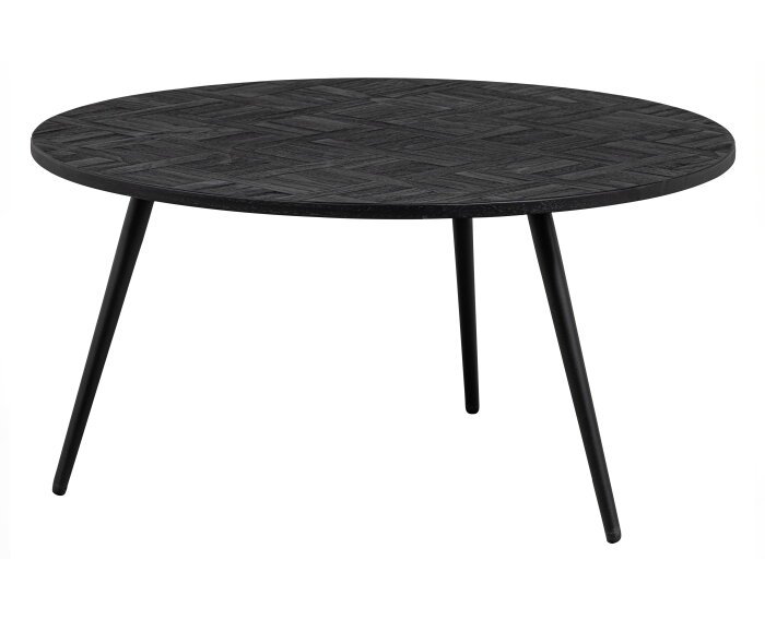 Leo Bijzettafel Rond Recycled Teak Zwart Ø74cm - WOOOD