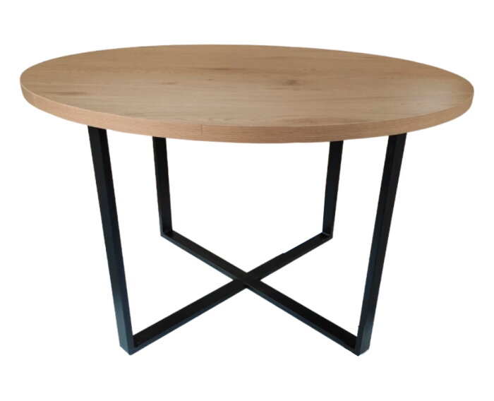 Eettafel Lugo rond eiken melamine Ø120 cm - Naturel