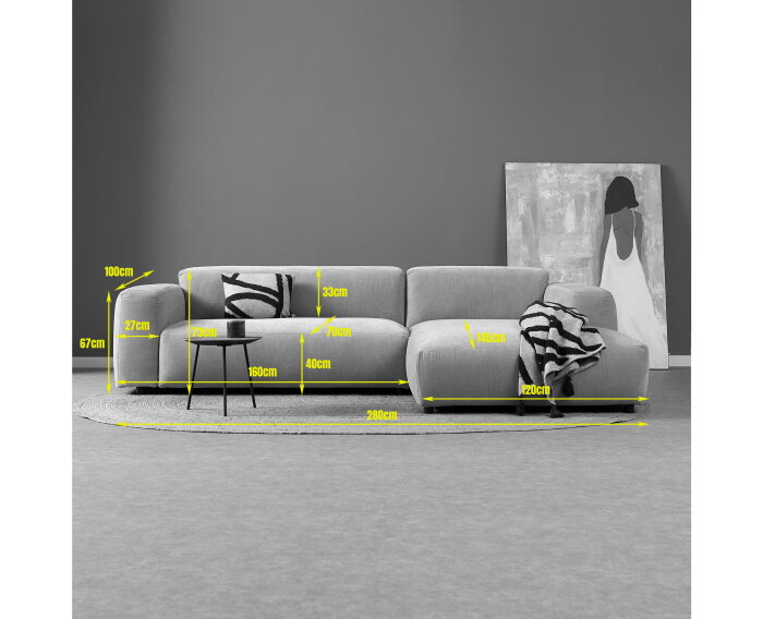 OCEAN met chaise longue links - Boston Cement