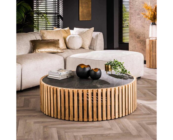 Salontafel Ø120 slate round - Leisteen