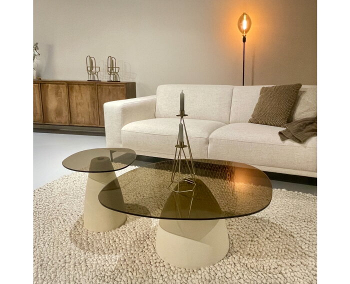 Salontafel Brix Mylon beige 86 cm | Livingfurn