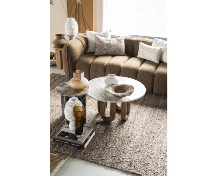 Coffee table LoopStone 80x80cm - natuurlijk | BY-BOO