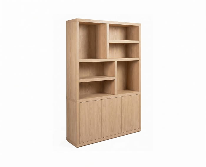 Vakkenkast Tampere eikenfineer 3 deuren 160x42x220 cm - Naturel eiken